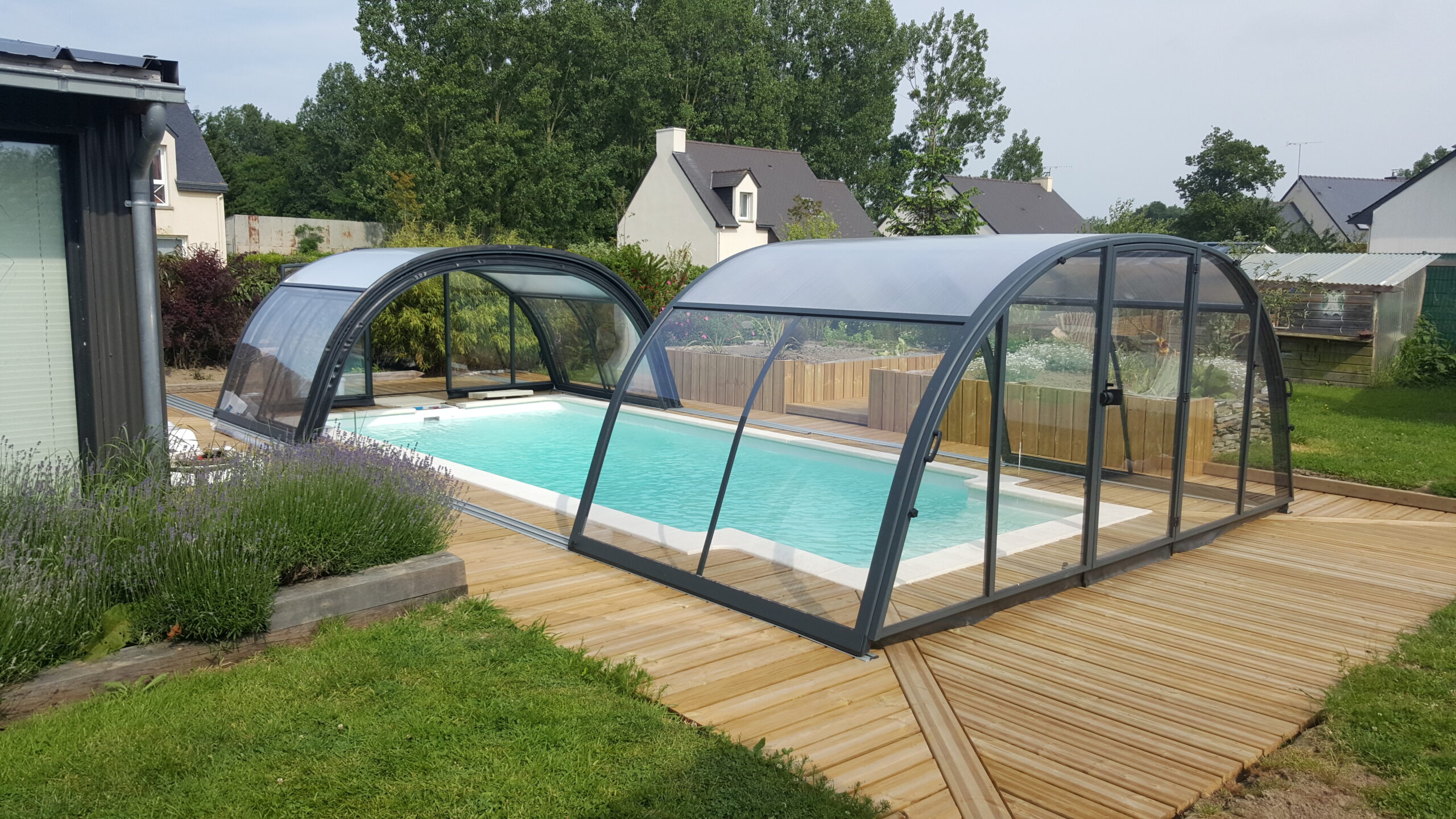 abri de piscine mi-haut